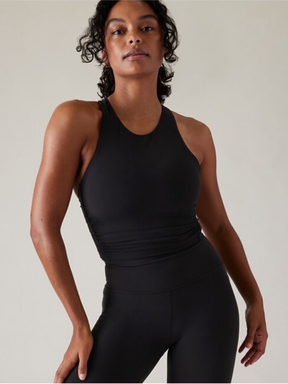 Athleta A/C Conscious Twist Crop Bra Women's Size X-Large Black